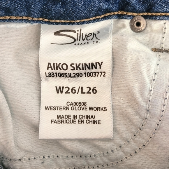 Silver Jeans Aiko Skinny Jeans Womens Size 26 Distressed Raw Hem Cropped Denim - Picture 11 of 12